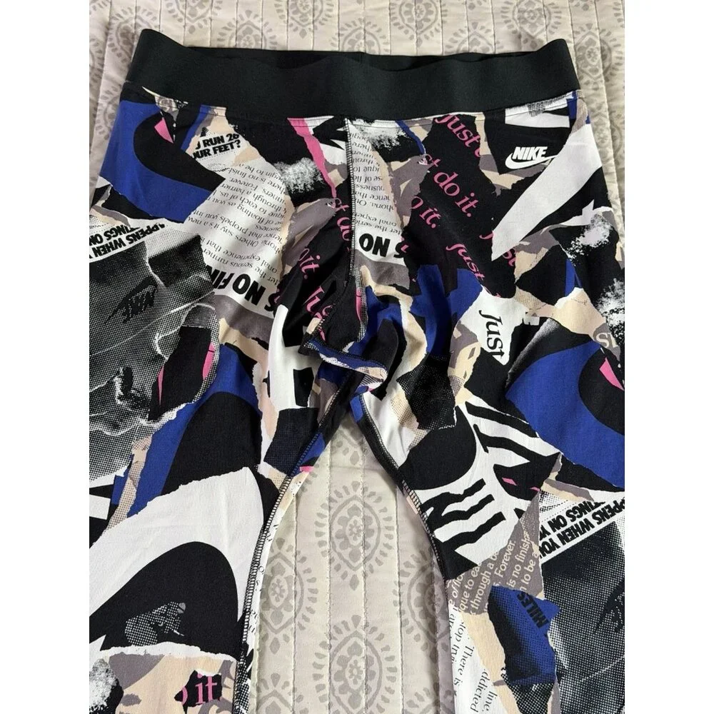 Nike Athletics Womens NEWSPAPER All Over Print Leggings Size XLarge - Picture 8 of 12